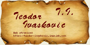 Teodor Ivašković vizit kartica